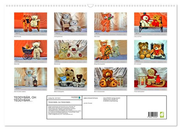Produktbild: TEDDYB&Auml;R, OH TEDDYB&Auml;R... (Wandkalender 2026 DIN A2 quer), CALVENDO Monatskalender