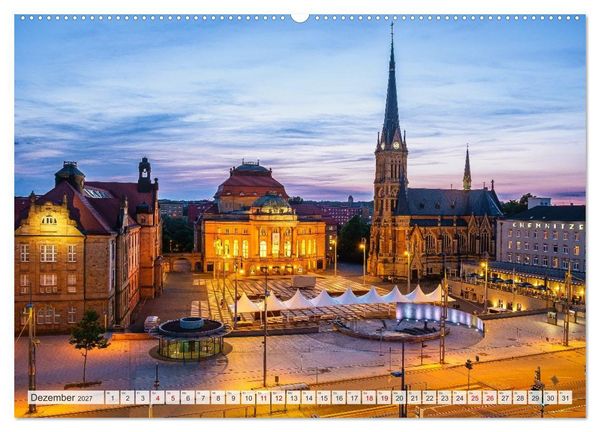 Produktbild: Ein Blick auf Chemnitz in Farbe (Wandkalender 2027 DIN A2 quer), CALVENDO Monatskalender