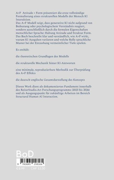 Produktbild: A&times;F Attitude &times; Form: A Structural Theory of Human AI Interaction