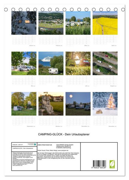 Produktbild: CAMPING-GL&Uuml;CK - Dein Urlaubsplaner (Tischkalender 2026 DIN A5 hoch), CALVENDO Monatskalender