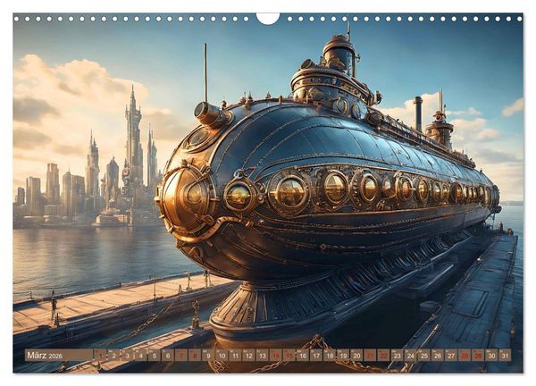 Produktbild: Steampunk Maschinenwelt (Wandkalender 2026 DIN A3 quer), CALVENDO Monatskalender