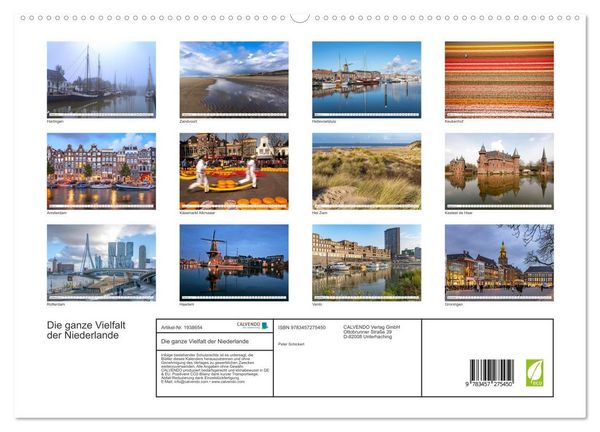 Produktbild: Die ganze Vielfalt der Niederlande (hochwertiger Premium Wandkalender 2026 DIN A2 quer), Kunstdruck in Hochglanz