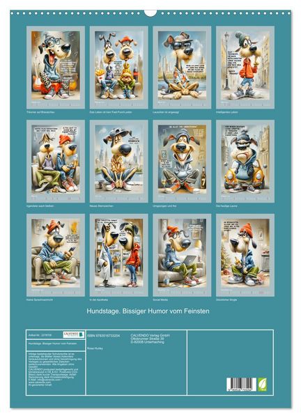 Produktbild: Hundstage. Bissiger Humor vom Feinsten (Wandkalender 2026 DIN A2 hoch), CALVENDO Monatskalender