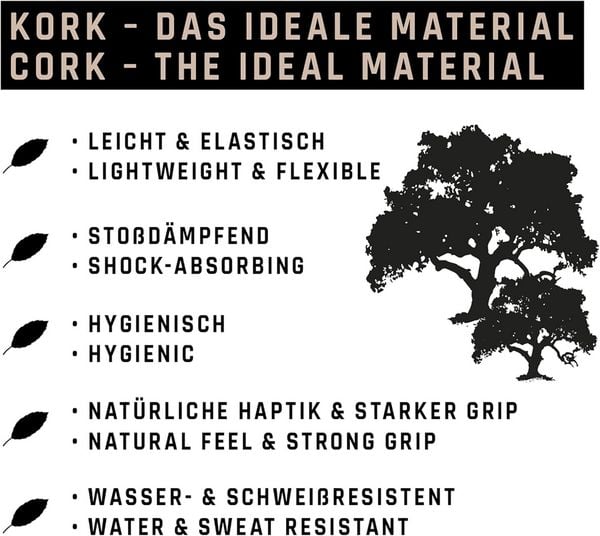 Produktbild: Schildkr&ouml;t 960265 - Kork Yogamatte inkl. Yogagurt, Naturkork & Naturkautschuk, 183x61x0,4cm
