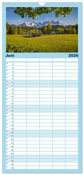 Produktbild: Familienplaner 2026 - Der Wilde Kaiser, das Kletterparadies bei Kitzb&uuml;hel mit 5 Spalten (Wandkalender, 21 x 45 cm) CALVENDO
