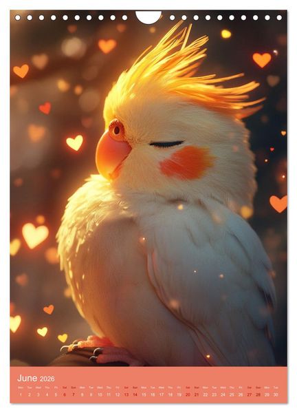 Produktbild: Cockatiel Chirpy Moments (Wall Calendar 2026 DIN A4 portrait), CALVENDO 12 Month Wall Calendar