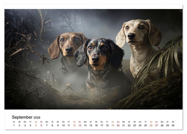 Produktbild: Dackel - ein Blick gen&uuml;gt (Tischkalender 2026 DIN A5 quer), CALVENDO Monatskalender