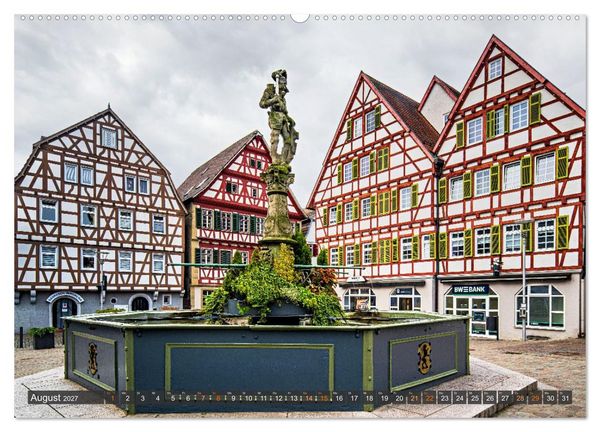 Produktbild: Idyllisches Fachwerk rund um Stuttgart (hochwertiger Premium Wandkalender 2027 DIN A2 quer), Kunstdruck in Hochglanz