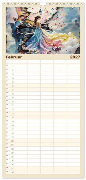 Produktbild: Familienplaner 2027 - Piano der Tr&auml;ume mit 5 Spalten (Wandkalender, 21 x 45 cm) CALVENDO
