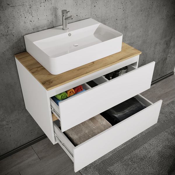 Produktbild: 2 tlg. Badm&ouml;bel-Set mit Waschbecken Cosila-A 80 cm