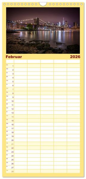 Produktbild: Familienplaner 2026 - NEW YORK CITY Stadt der Superlative mit 5 Spalten (Wandkalender, 21 x 45 cm) CALVENDO