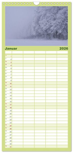 Produktbild: Familienplaner 2026 - Mysterium Wald mit 5 Spalten (Wandkalender, 21 x 45 cm) CALVENDO