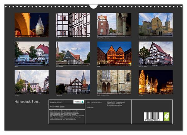 Produktbild: Hansestadt Soest (Wandkalender 2026 DIN A3 quer), CALVENDO Monatskalender