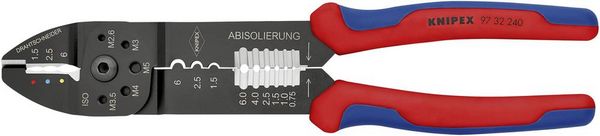 Produktbild: Knipex 97 32 240 Crimpzange Isolierte Kabelschuhe, Isolierte Steckverbinder 1.5 bis 6 mm&sup2;