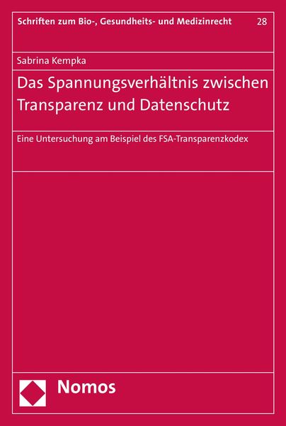 Produktbild: Das Spannungsverh&auml;ltnis zwischen Transparenz und Datenschutz