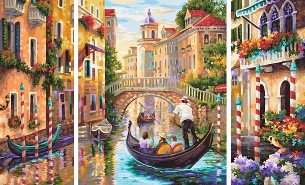 Schipper Malen-nach-Zahlen - Meisterklasse Triptychon - Venedig - Die Stadt in der Lagune