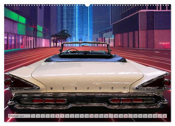 Produktbild: US Classic Cars im Jet-Age (hochwertiger Premium Wandkalender 2027 DIN A2 quer), Kunstdruck in Hochglanz