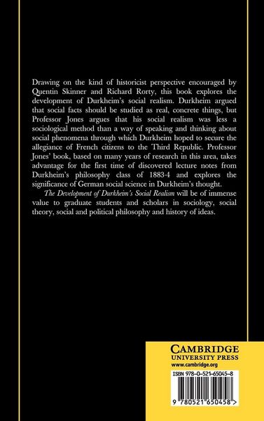 Produktbild: The Development of Durkheim's Social Realism