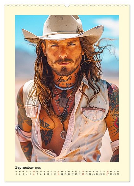 Produktbild: Gay Cowboys. Queerdos. Wild, sch&ouml;n und ungez&auml;hmt (Wandkalender 2026 DIN A2 hoch), CALVENDO Monatskalender