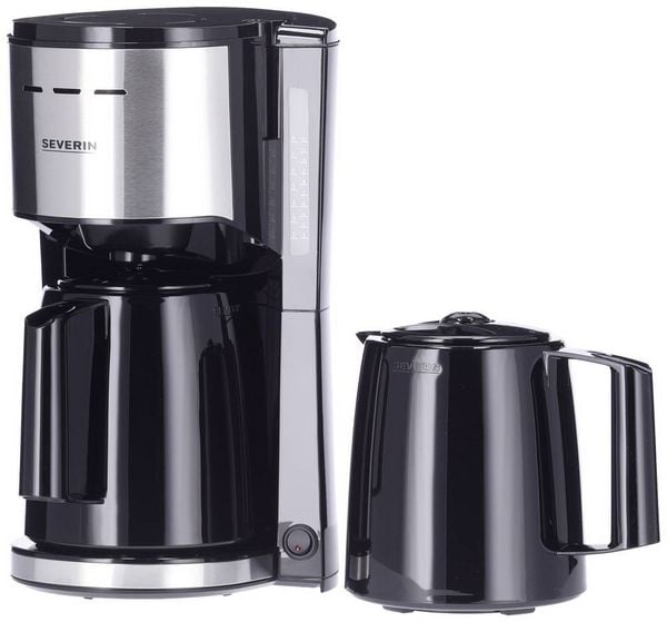 Produktbild: Severin KA 9308 Kaffeemaschine Edelstahl (geb&uuml;rstet), Schwarz Fassungsverm&ouml;gen Tassen=8 Isolierkanne