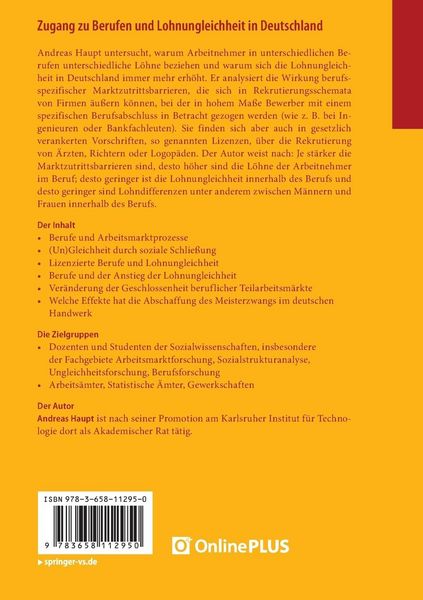 Produktbild: Zugang zu Berufen und Lohnungleichheit in Deutschland