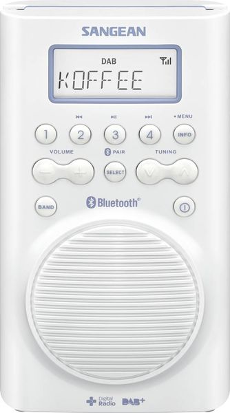 Produktbild: Sangean H205 Badradio DAB+, UKW Bluetooth&reg; wasserdicht Wei&szlig;