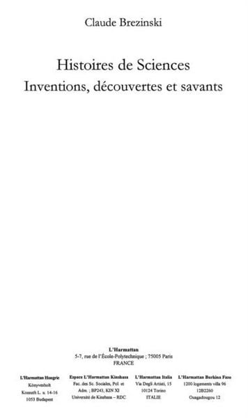 Produktbild: Histoires de sciences inventions decouve