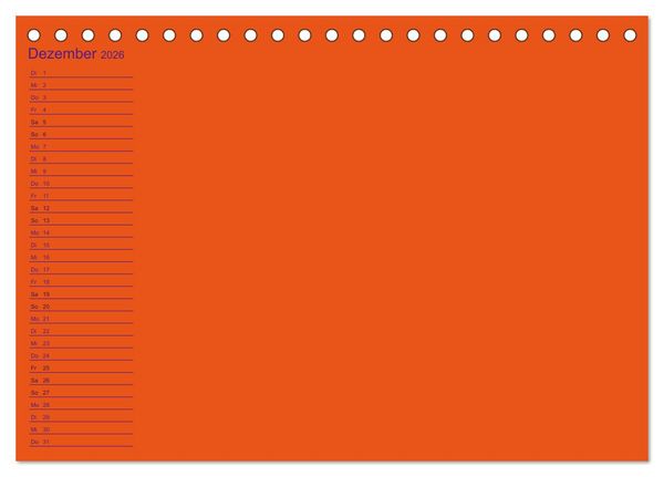 Produktbild: Bastel-Geburtstagskalender orange / Geburtstagskalender (Tischkalender 2026 DIN A5 quer), CALVENDO Monatskalender