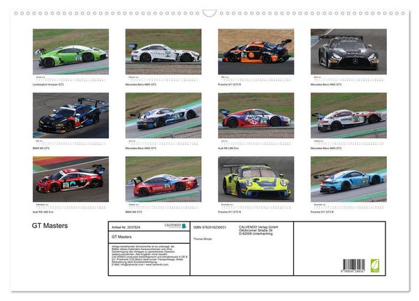 Produktbild: GT Masters (Wandkalender 2026 DIN A2 quer), CALVENDO Monatskalender