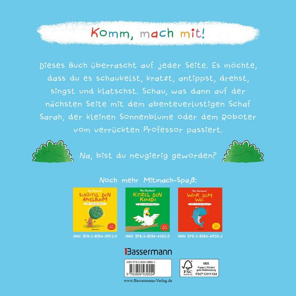 Schaukel das Schaf - Ein Mitmachbuch zum Schütteln, Schaukeln, Pusten, Klopfen und sehen, was dann passiert. Von 2 bis 4 Jahren