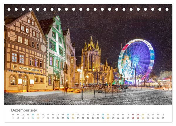 Produktbild: Erfurt - Stadt der T&uuml;rme (Tischkalender 2026 DIN A5 quer), CALVENDO Monatskalender