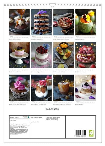 Produktbild: Food Art 2026 (Wandkalender 2026 DIN A3 hoch), CALVENDO Monatskalender