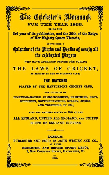 Produktbild: Wisden Cricketers' Almanack 1866