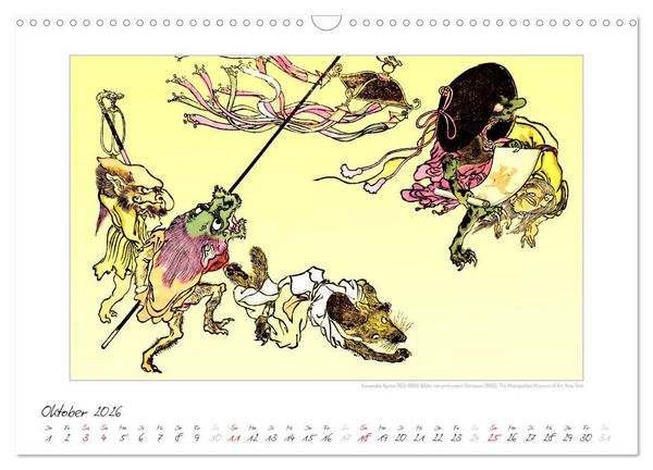 Produktbild: Kawanabe Kyosai - Einhundert D&auml;monen Kunstkalender (Wandkalender 2026 DIN A3 quer), CALVENDO Monatskalender