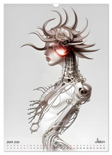 Produktbild: Biomechanic Portrait - Sch&ouml;nheit zwischen Mensch und Maschine (Wandkalender 2026 DIN A3 hoch), CALVENDO Monatskalender