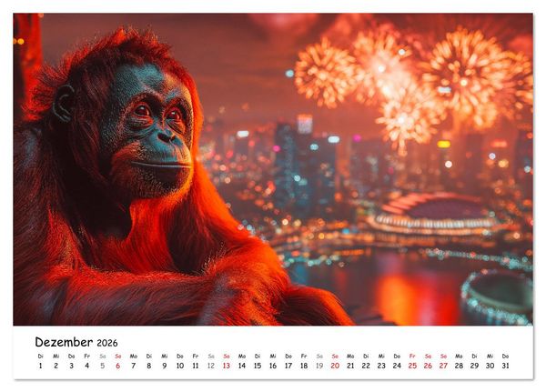 Produktbild: Lustige Tierreisen - Bunter Spa&szlig; f&uuml;r Kinder (Tischkalender 2026 DIN A5 quer), CALVENDO Monatskalender