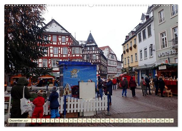 Produktbild: Bensheim an der Bergstra&szlig;e Mandelbl&uuml;te, Wein und Fachwerk (Wandkalender 2027 DIN A2 quer), CALVENDO Monatskalender