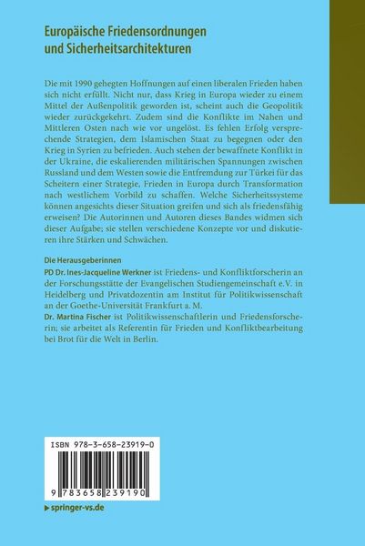 Produktbild: Europ&auml;ische Friedensordnungen und Sicherheitsarchitekturen