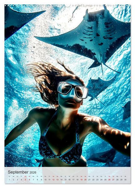 Produktbild: Diving Queens (hochwertiger Premium Wandkalender 2026 DIN A2 hoch), Kunstdruck in Hochglanz