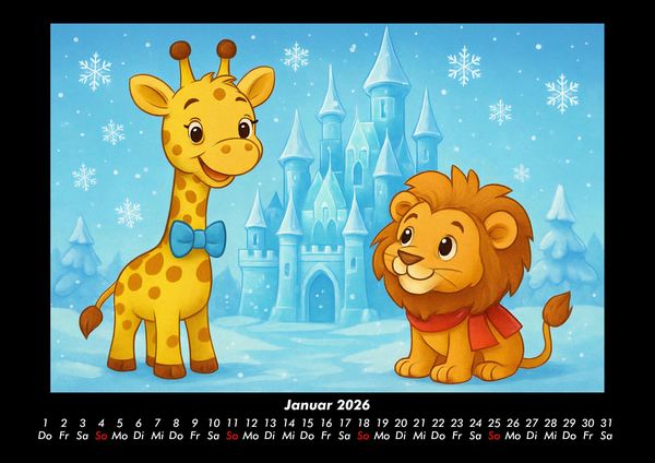 Produktbild: Nala & Buschi in m&auml;rchenhaften Welten 2026 Fotokalender DIN A3