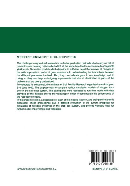 Produktbild: Nitrogen Turnover in the Soil-Crop System