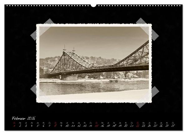 Produktbild: Dresden - Ein Kalender mit Fotografien wie aus einem alten Fotoalbum (hochwertiger Premium Wandkalender 2026 DIN A2 quer), Kunstdruck in Hochglanz