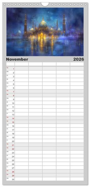 Produktbild: Familienplaner 2026 - Visionen aus 1001 Nacht mit 5 Spalten (Wandkalender, 21 x 45 cm) CALVENDO