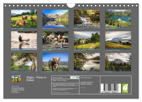 Produktbild: Allg&auml;u - Perle im S&uuml;den (Wandkalender 2026 DIN A4 quer), CALVENDO Monatskalender