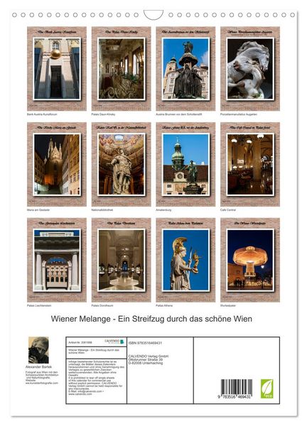 Produktbild: Wiener Melange - Ein Streifzug durch das sch&ouml;ne Wien (Wandkalender 2026 DIN A3 hoch), CALVENDO Monatskalender