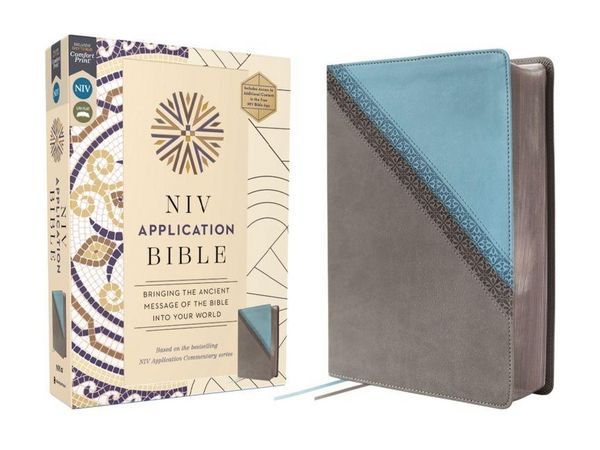 Produktbild: NIV Application Bible, Leathersoft, Teal/Grey, Red Letter, Comfort Print