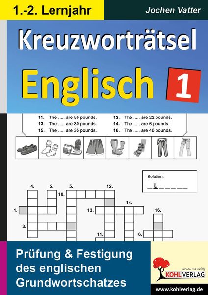 Produktbild: Kreuzwortr&auml;tsel Englisch / 1.-2. Lernjahr