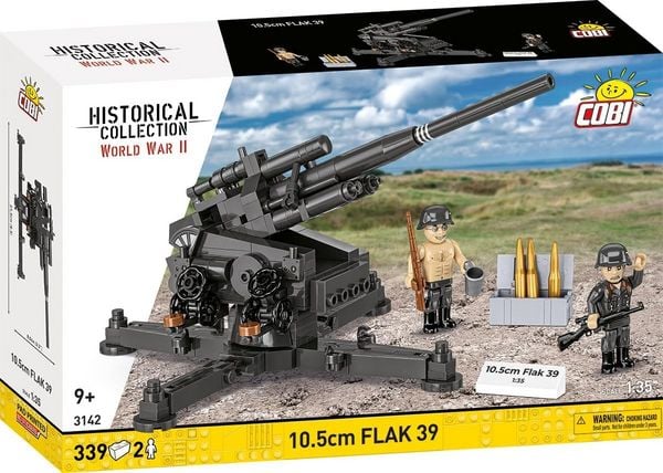 Produktbild: COBI Historical Collection 3142 - 10,5 cm Flak 39, WWII, Bausatz 1:35, 339/2 Klemmbausteine
