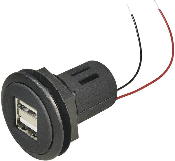 ProCar USB Einbau-Doppelsteckdose Belastbarkeit Strom max.=5 A Passend für (Details) USB-A Steckdose 12 V zu 5 V, 24 V z