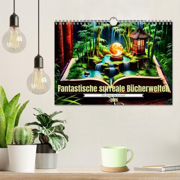 Produktbild: Fantastische surreale B&uuml;cherwelten (Wandkalender 2026 DIN A4 quer), CALVENDO Monatskalender